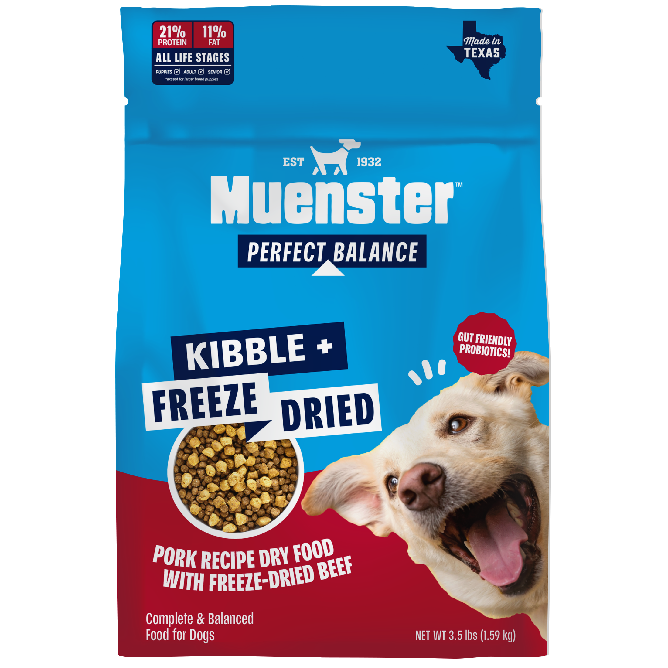 Muenster Pork Dog food with freeze dried beef