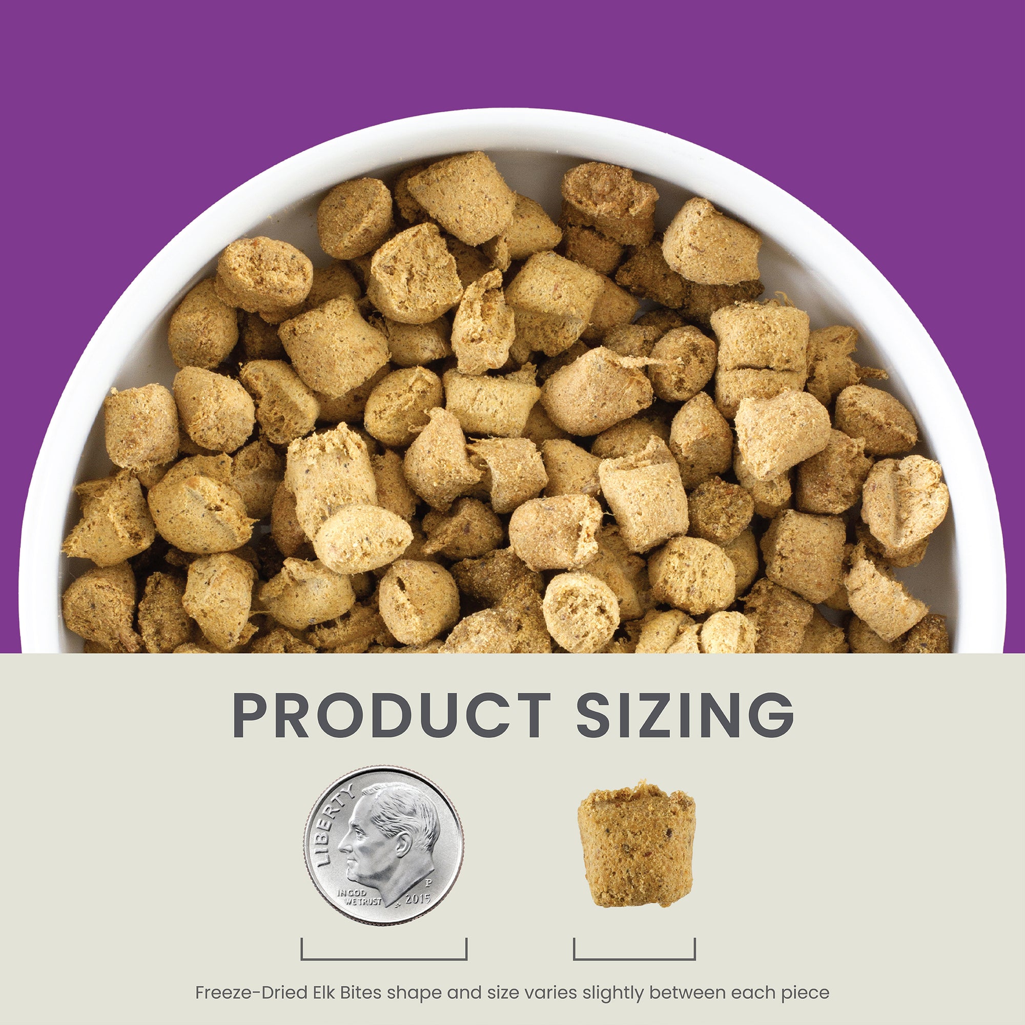 Freeze-Dried Elk Bites Complete & Balanced Food and Treat for Dogs