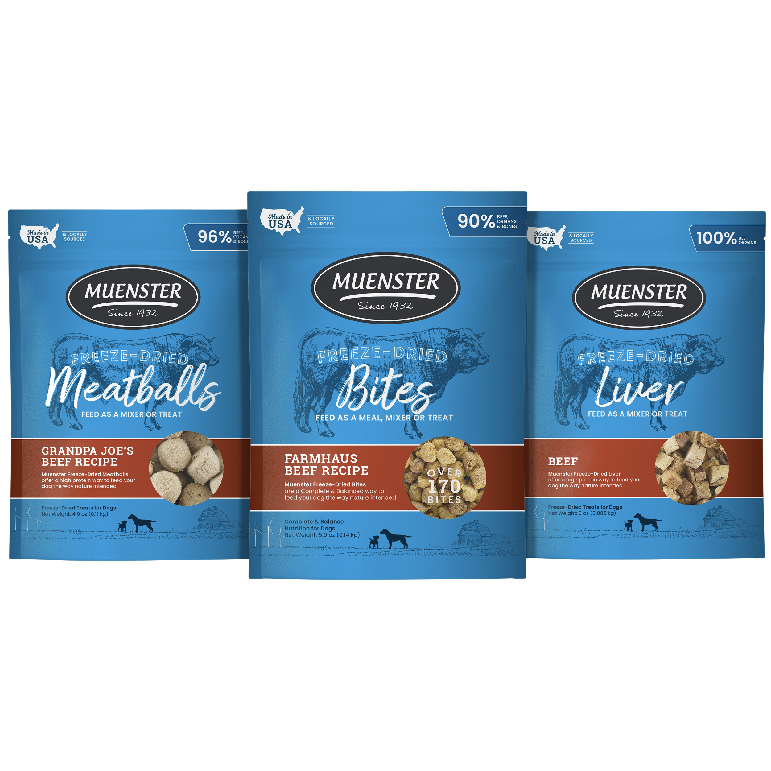Beef Lover Treats Bundle - 3 bags of treats