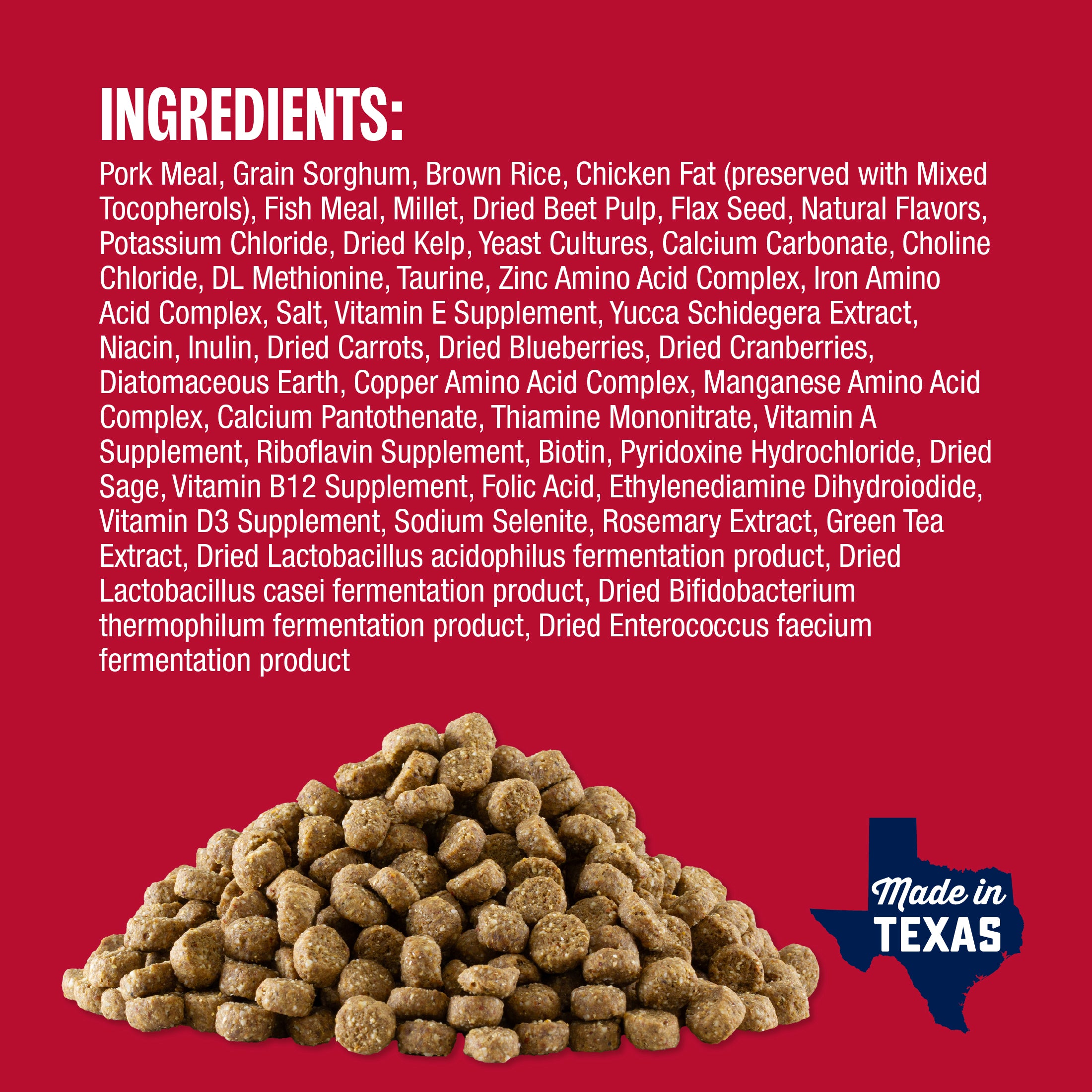 Perfect Balance Pork Meal formula dog food ingredients and kibble image