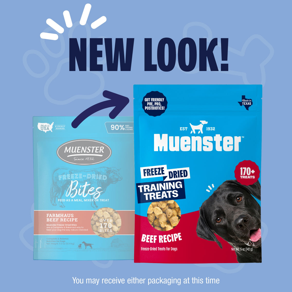 Muenster Beef Training Treats, 5 oz — packaging transition; either packaging may arrive