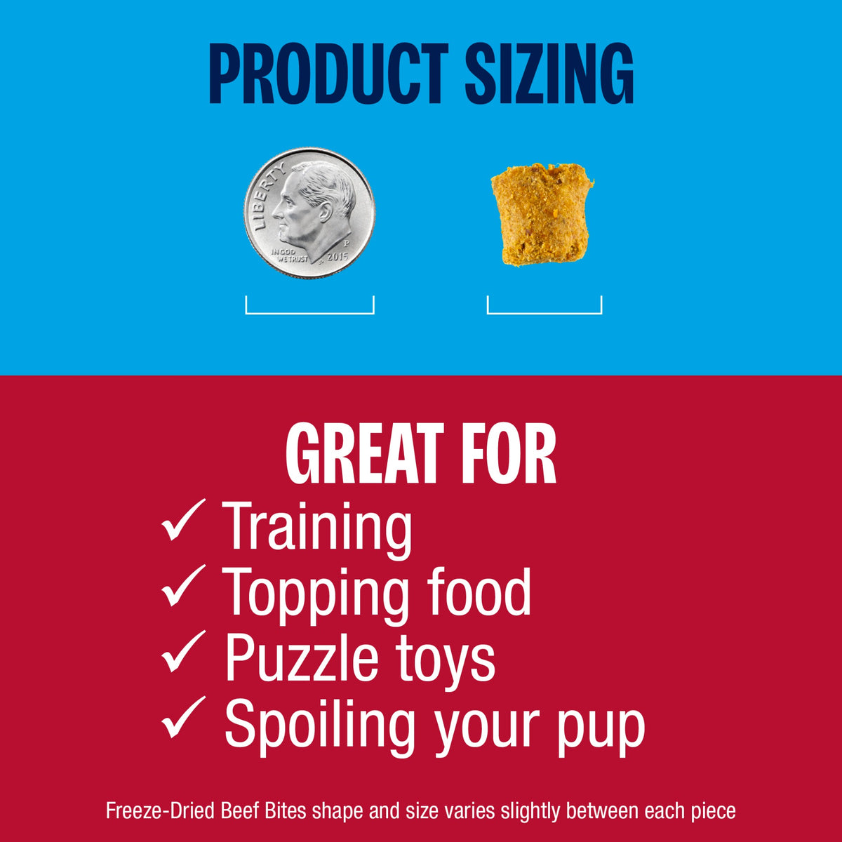 Muenster Freeze-Dried Beef Training Treats for Dogs, 5 oz — size