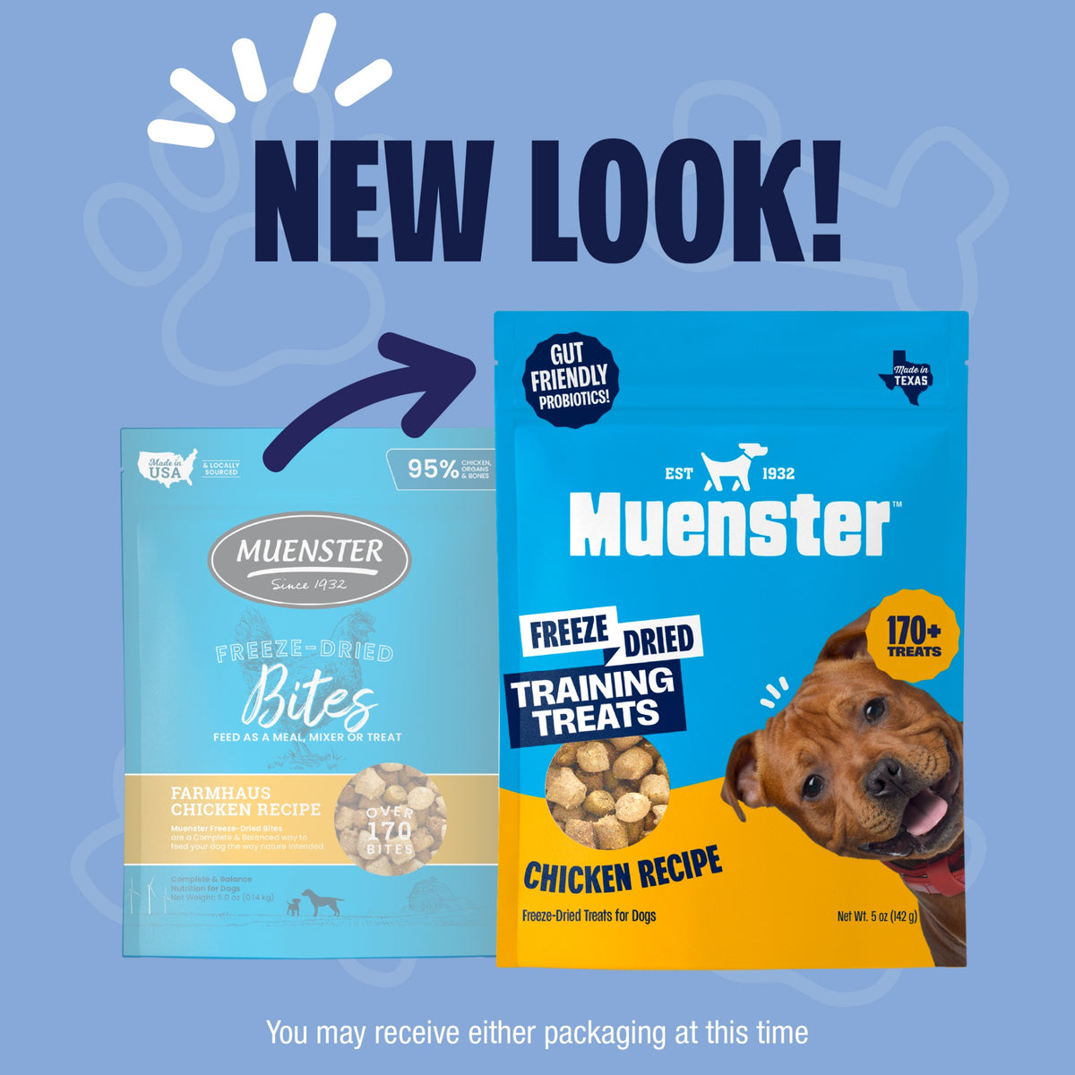Muenster Chicken Training Treats, 5 oz — packaging transition; either packaging may arrive
