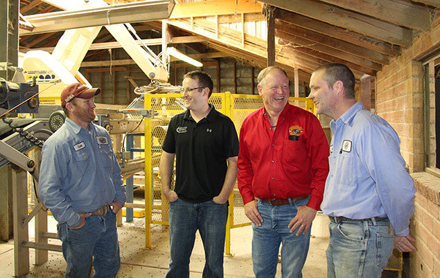 Historic equipment inside the Muenster feed mill