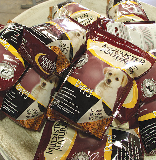 Pet food manufacturing equipment at the Muenster mill