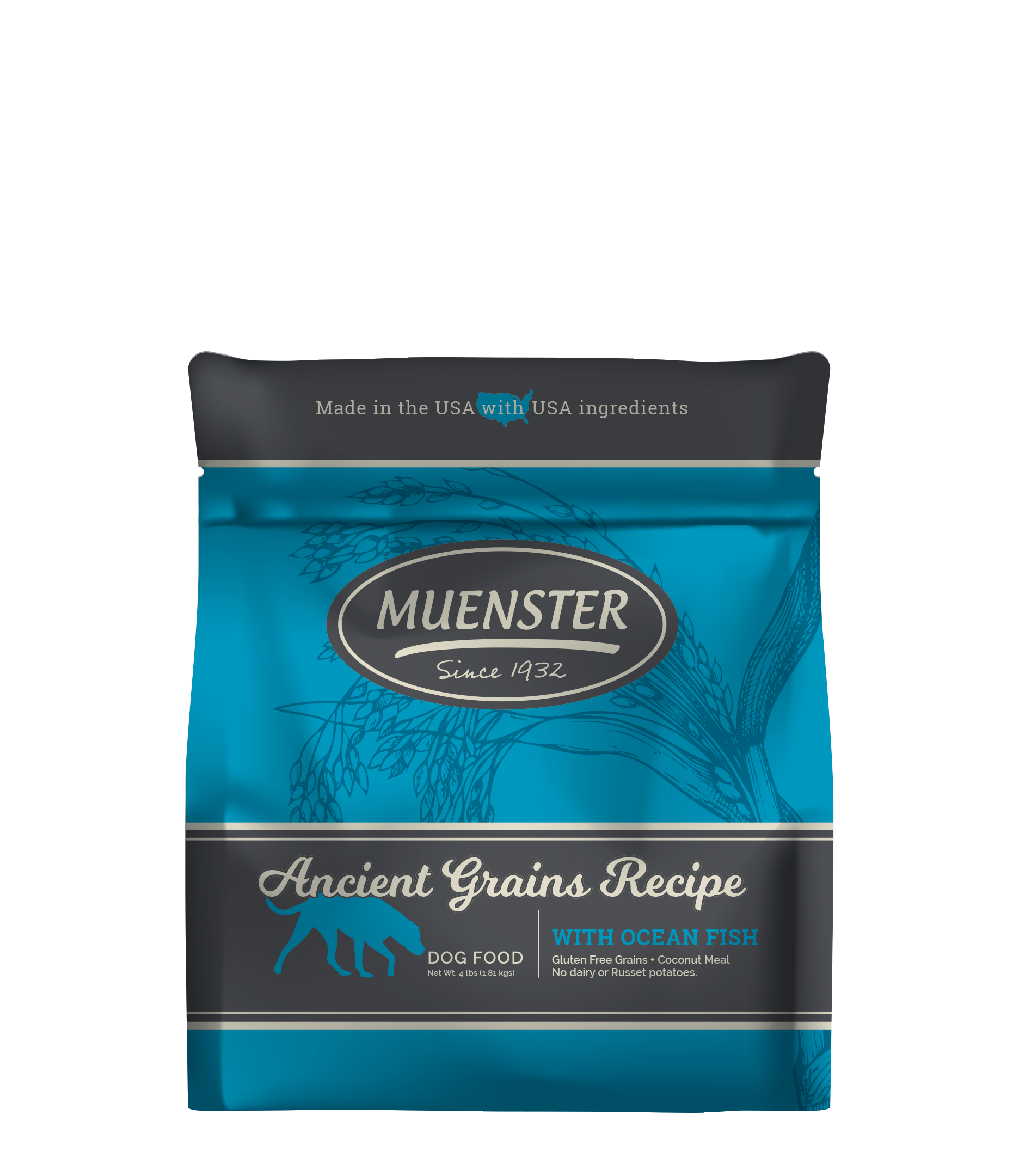 Muenster Ancient Grains with Ocean Fish Dog Food Kibble Muenster Pet